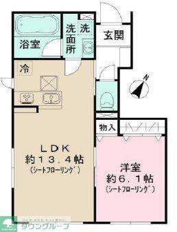 ヴィラ・カノン(1LDK/1階)の間取り写真