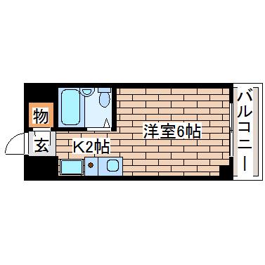 ヴィップハイツ(ワンルーム/5階)の間取り写真