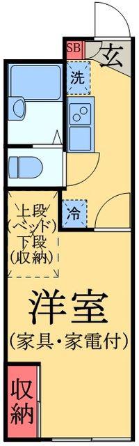 LPメゾンローリエ2(1K/2階)の間取り写真