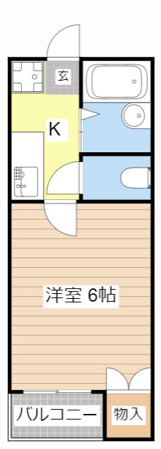 ドリームハイツ1号館(1K/1階)の間取り写真