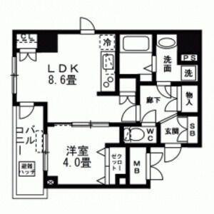 AXIA日本橋茅場町(1LDK/2階)の間取り写真