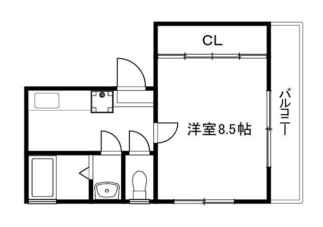 グレース五条(1K/2階)の間取り写真