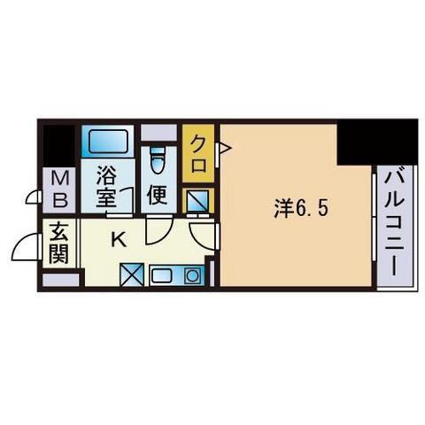 ハイネス大手門(1K/5階)の間取り写真