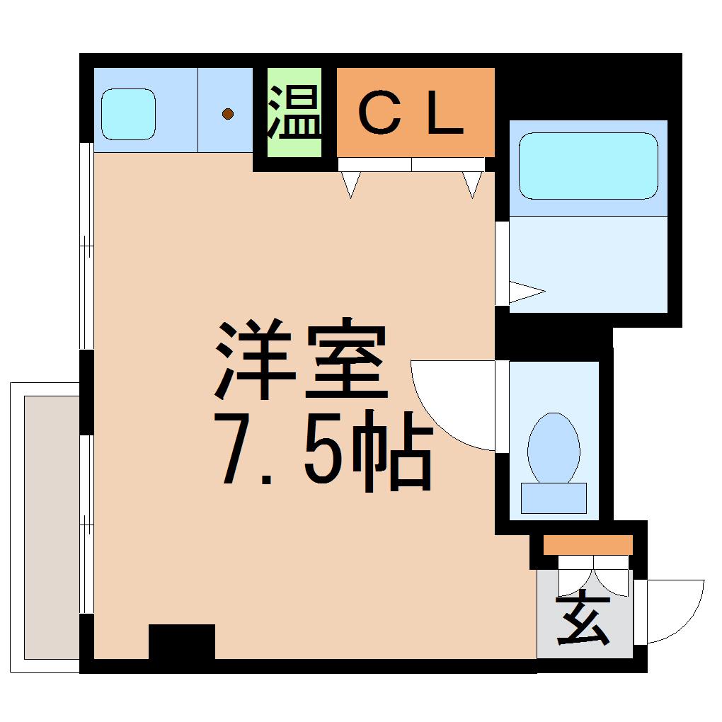 コーポフジ(ワンルーム/2階)の間取り写真