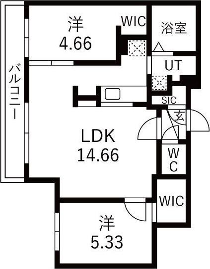 GA-N3W30 MS(2LDK/4階)の間取り写真