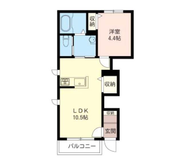 メイプルメゾン(1LDK/1階)の間取り写真