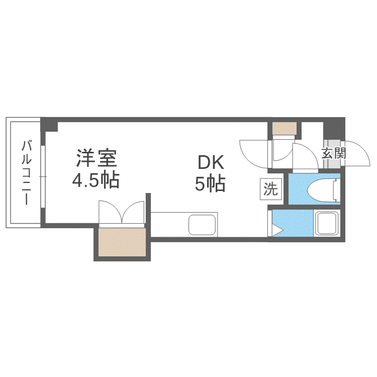 アラン札幌イースト(1DK/4階)の間取り写真