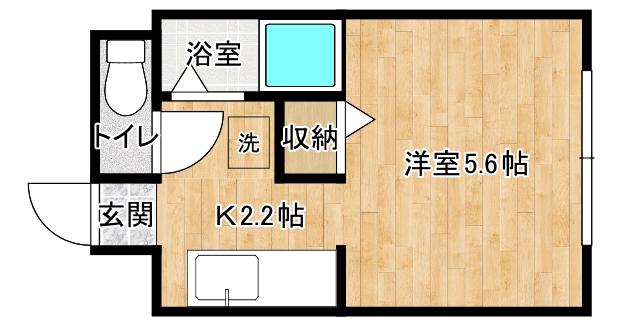 エルム桑園(1K/4階)の間取り写真
