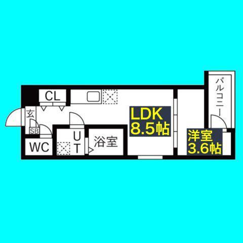 MOVE中村公園PREMIO(1LDK/1階)の間取り写真