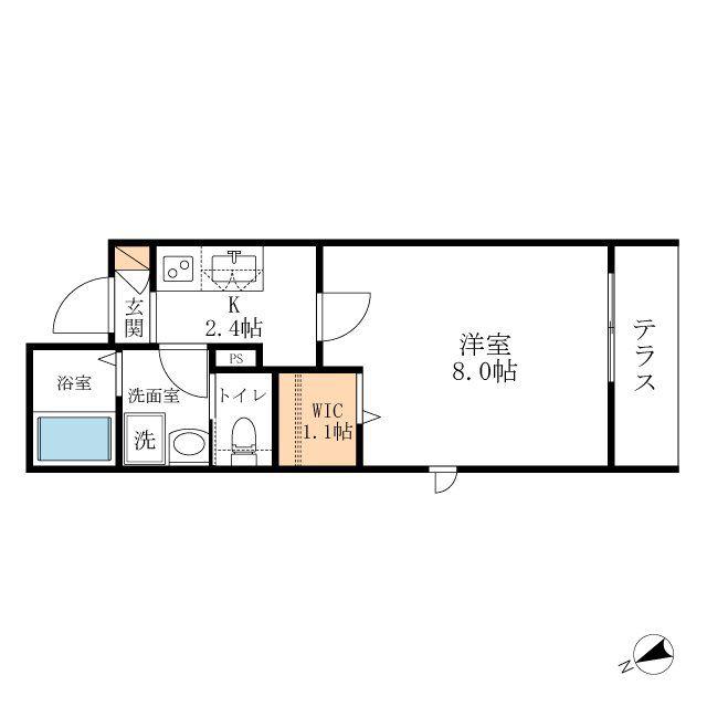 タウンコート清住(1K/1階)の間取り写真