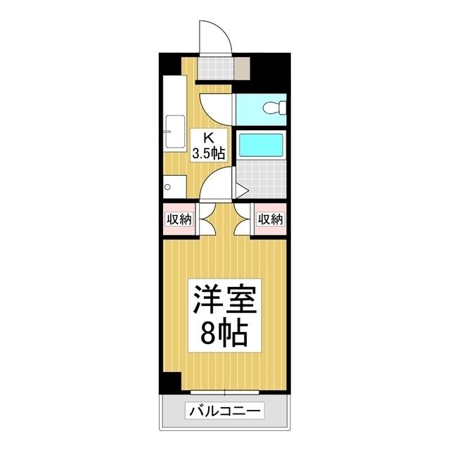 ラグラス(1K/2階)の間取り写真