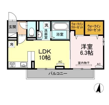 KIZUNA(1LDK/2階)の間取り写真
