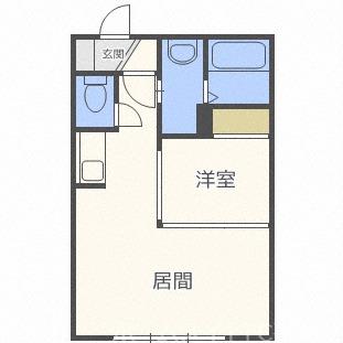 パティオ平岸(1DK/1階)の間取り写真