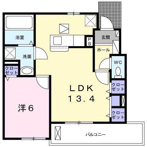 ボヌール(1LDK/1階)の間取り写真