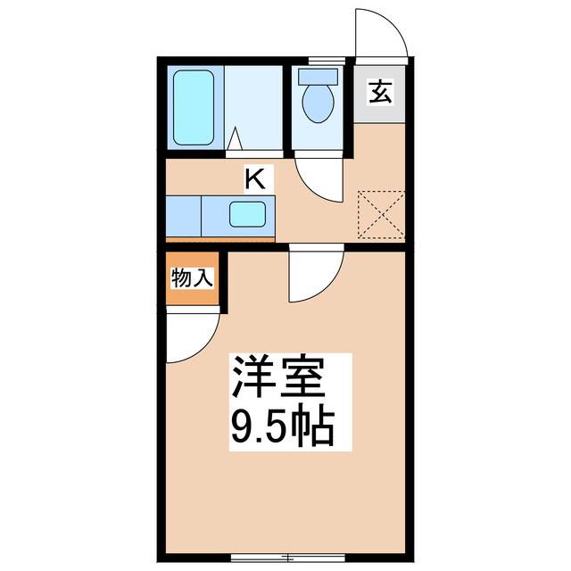 小平ハイツ(1K/1階)の間取り写真