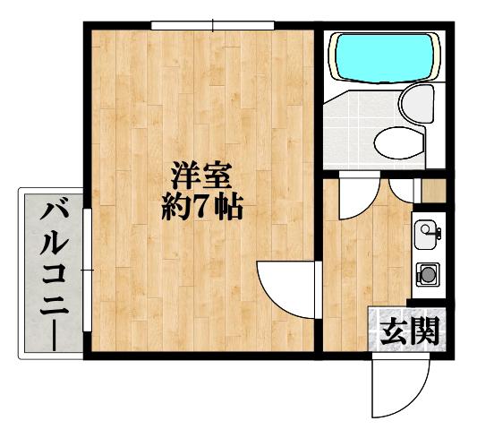 松原マンションカワ(1K/2階)の間取り写真