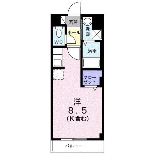 さくらハイツ(ワンルーム/1階)の間取り写真