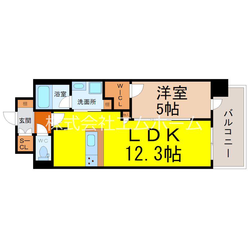WISTERIA CREST(1LDK/2階)の間取り写真