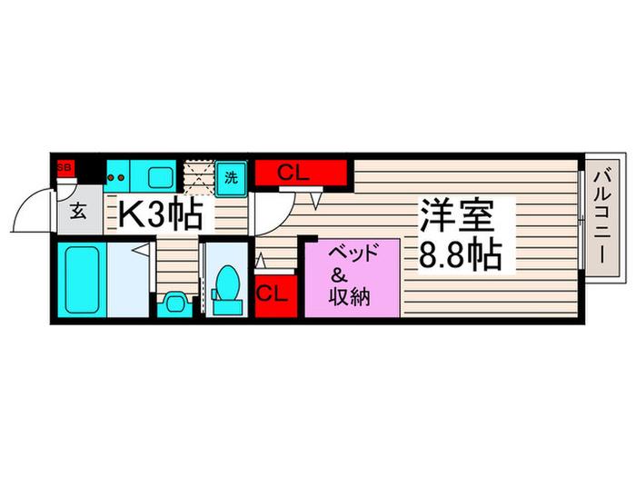 エンジェルの森(1K/1階)の間取り写真