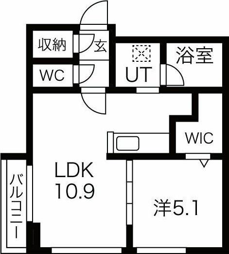 カーサ琴似(1LDK/2階)の間取り写真