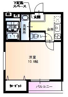 フジパレス長吉川辺III番館(1K/1階)の間取り写真
