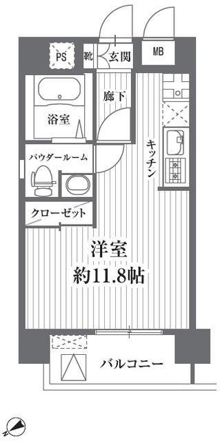 HF浅草橋レジデンス(ワンルーム/10階)の間取り写真