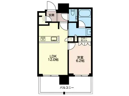 グランドメゾン池下ザ・タワー(1LDK/29階)の間取り写真