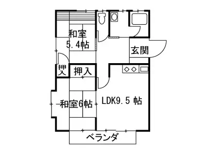 Tドメス(2LDK/1階)の間取り写真