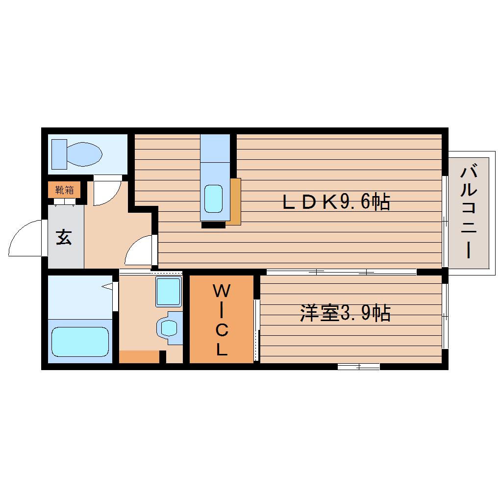 シャロームM(1LDK/2階)の間取り写真