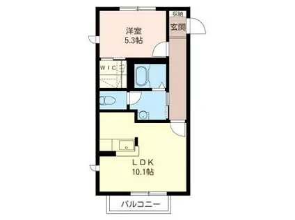 ドメイン6A(1LDK/2階)の間取り写真