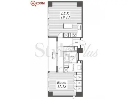 IZUMI ONE(1LDK/12階)の間取り写真