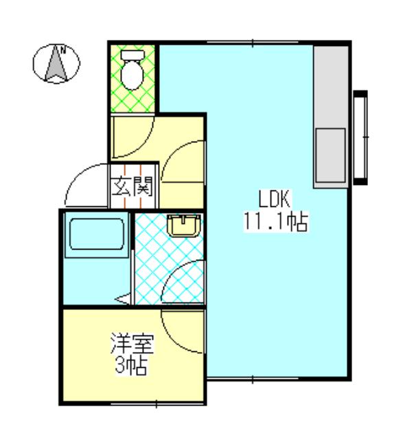 ロータスコート(1LDK/2階)の間取り写真