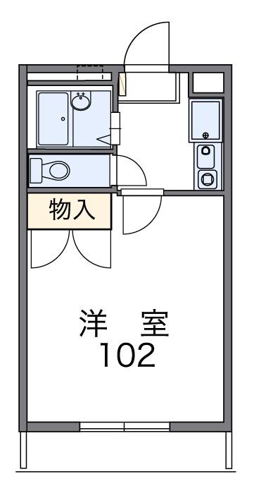 カームプレイスI(1K/1階)の間取り写真