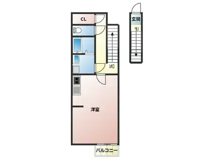 CASA FELICE II(1K/2階)の間取り写真