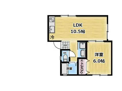 ラメゾンデエスポワール(1LDK/2階)の間取り写真