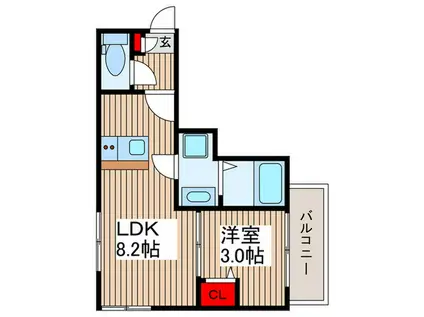 ティアラ三郷(1LDK/1階)の間取り写真