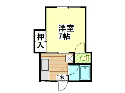 ハイツ桜(1K/1階)の間取り写真