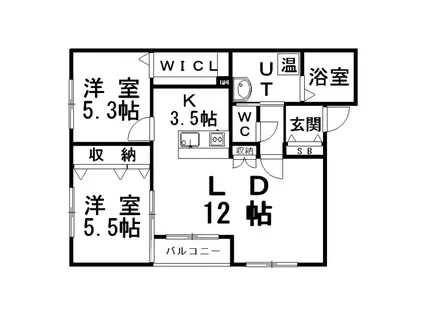 LA LUCE(2LDK/2階)の間取り写真