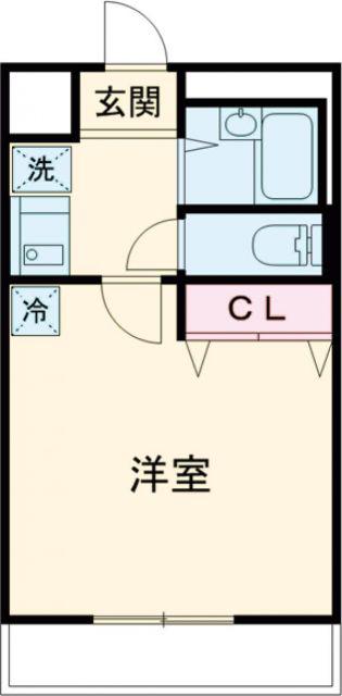 カメリア(1K/2階)の間取り写真