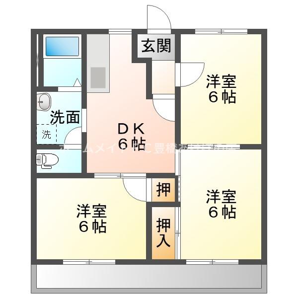 セフィラ東脇(3DK/1階)の間取り写真