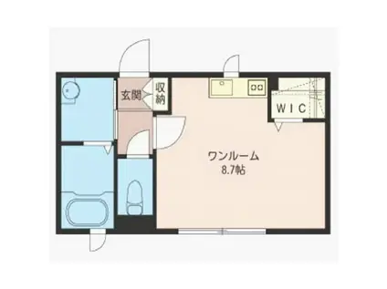 フレスコ(ワンルーム/2階)の間取り写真