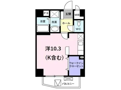 NONNO13(ワンルーム/4階)の間取り写真