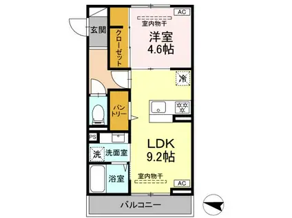 アンスリウム湘南台(1LDK/3階)の間取り写真