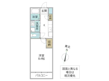 アミルミネ(1K/2階)の間取り写真