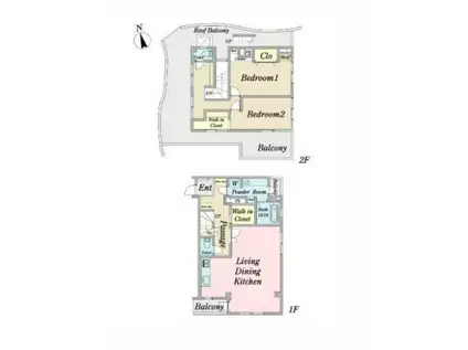 品川ハイツ(2LDK/5階)の間取り写真