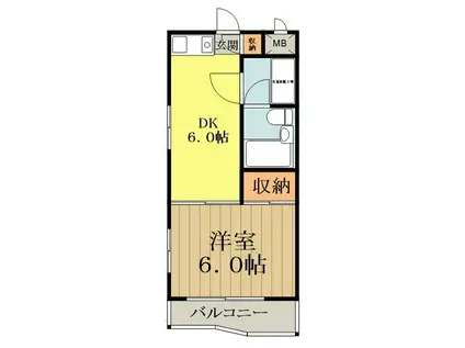 アメニティーヴィラ(1DK/3階)の間取り写真