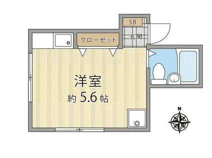 アリエール竹山(ワンルーム/2階)の間取り写真