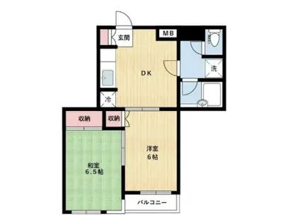 浜町中川ハイム(2DK/3階)の間取り写真