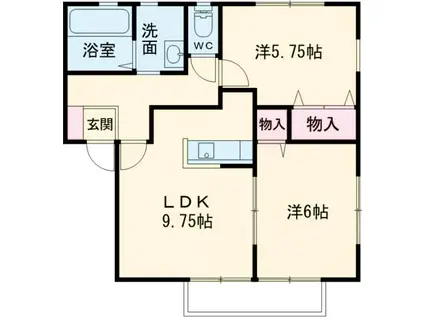 レジデンス・ノヴァC(2LDK/1階)の間取り写真