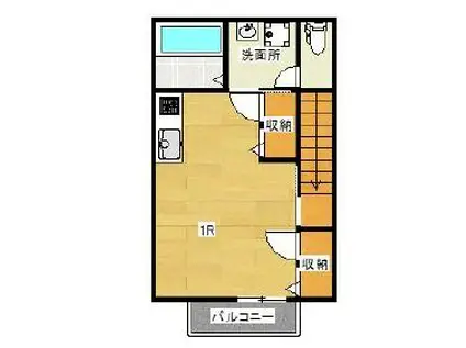 リガーレ天神西(ワンルーム/2階)の間取り写真